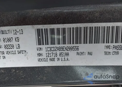 2014 Dodge Avenger Se from USA, damaged, VIN 1C3CDZAB9EN200556